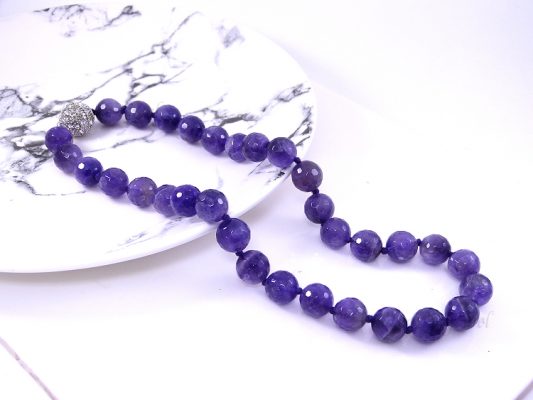 紫水晶切角珠項鍊