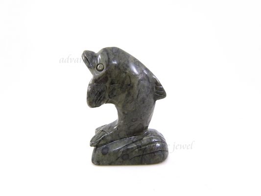 動物雕刻-海豚-灰石